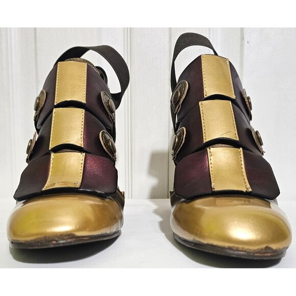 Wonder Woman Cosplay Boots Size 6 Red Gold Wedge Shoes Justice League Costume - Picture 5 of 9